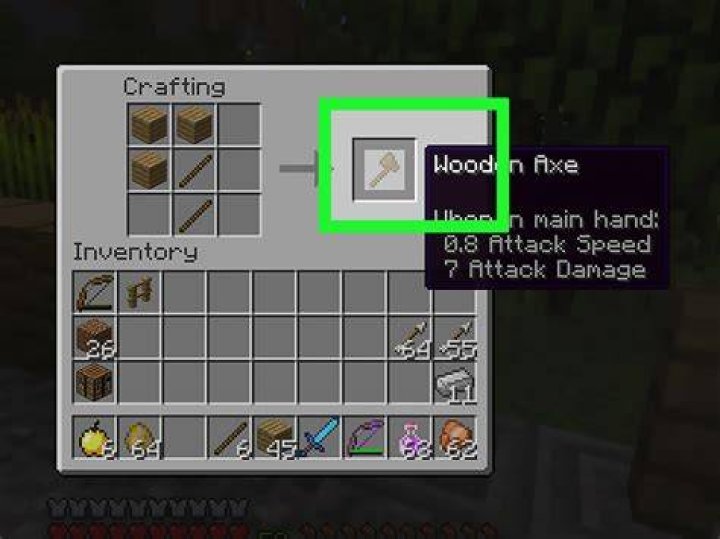 How to make a ax in minecraft